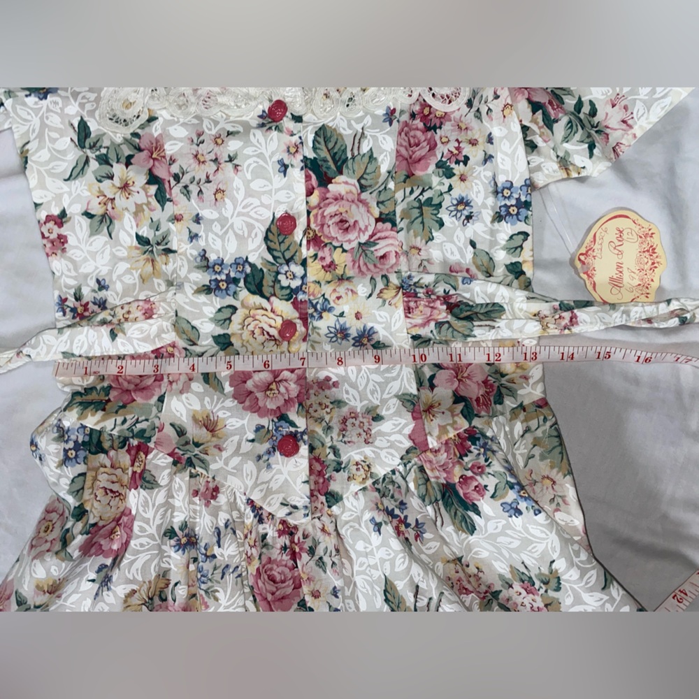 Allison Rose Vintage Floral Lace Dress - White and Pink - Picture 6 of 8